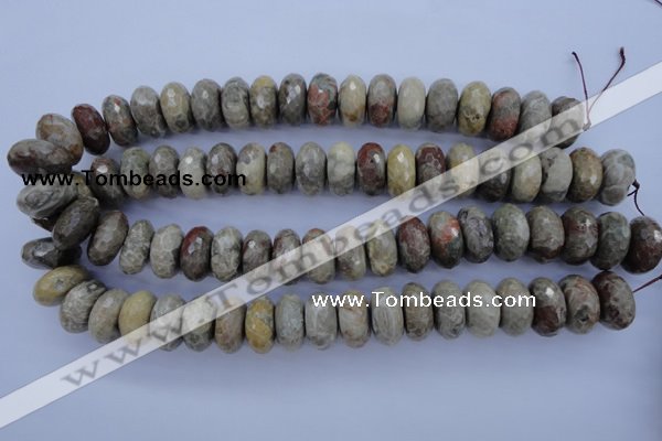 CFA214 15.5 inches 10*20mm faceted rondelle chrysanthemum agate beads