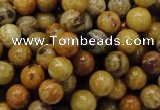 CFA32 15.5 inches 8mm round yellow chrysanthemum agate beads