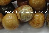 CFA34 15.5 inches 20mm round yellow chrysanthemum agate beads