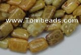 CFA51 15.5 inches 8*12mm rectangle yellow chrysanthemum agate beads