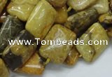 CFA53 15.5 inches 13*18mm rectangle yellow chrysanthemum agate beads