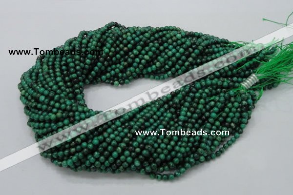 CFA65 15.5 inches 4mm round green chrysanthemum agate beads