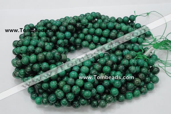 CFA68 15.5 inches 10mm round green chrysanthemum agate beads