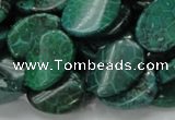 CFA72 15.5 inches 15*20mm twisted oval green chrysanthemum agate beads