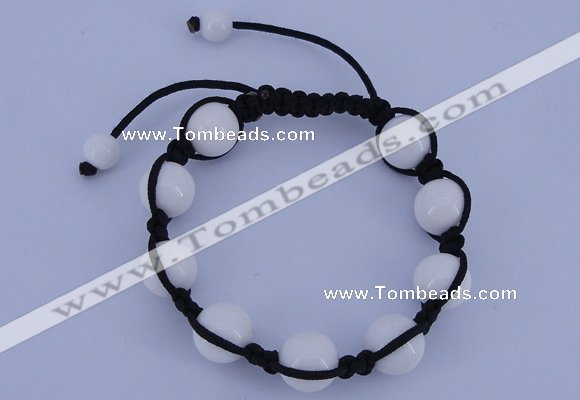 CFB515 12mm round candy jade beads adjustable bracelet wholesale