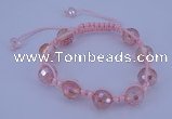 CFB520 12mm faceted round crystal beads adjustable bracelet wholesale