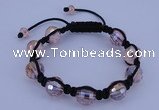 CFB522 12mm faceted round crystal beads adjustable bracelet wholesale