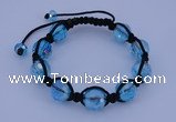 CFB524 12mm faceted round crystal beads adjustable bracelet wholesale