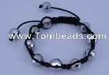 CFB525 12mm faceted round crystal beads adjustable bracelet wholesale