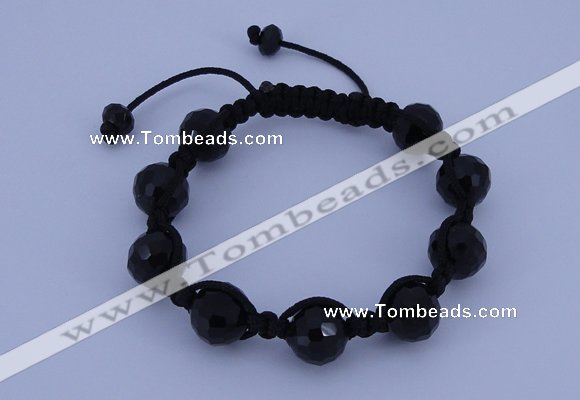 CFB526 12mm faceted round crystal beads adjustable bracelet wholesale