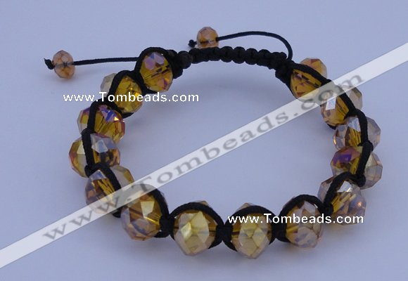 CFB535 8*12mm faceted rondelle crystal beads adjustable bracelet wholesale