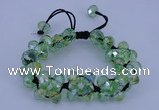 CFB581 8*10mm faceted rondelle crystal beads adjustable bracelet