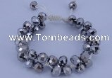 CFB585 8*10mm faceted rondelle crystal beads adjustable bracelet