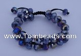 CFB586 8*10mm faceted rondelle crystal beads adjustable bracelet
