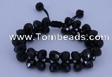 CFB587 8*10mm faceted rondelle crystal beads adjustable bracelet