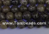 CFC211 15.5 inches 6mm round grey fossil coral beads wholesale