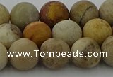 CFC223 15.5 inches 10mm round matte fossil coral beads wholesale