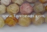 CFC238 15.5 inches 10mm faceted nuggets fossil coral beads