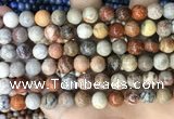 CFC342 15.5 inches 8mm round red fossil coral beads wholesale