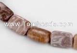 CFC50 10*14mm rectangle coral fossil jasper beads wholesale