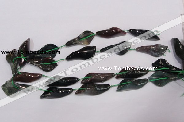 CFG06 15.5 inches 18*38mm carved trumpet flower moss agate beads