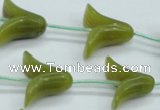 CFG10 15.5 inches 20*26mm carved flower Korean jade beads