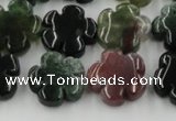 CFG1001 15.5 inches 16mm carved flower Indian Agate beads