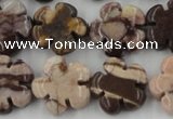 CFG1002 15.5 inches 16mm carved flower zebra jasper beads