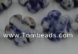 CFG1024 15.5 inches 16mm carved flower sodalite gemstone beads