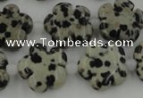 CFG1026 15.5 inches 16mm carved flower dalmatian jasper beads