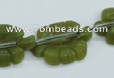 CFG11 15.5 inches 20*28mm carved leaf Korean jade beads