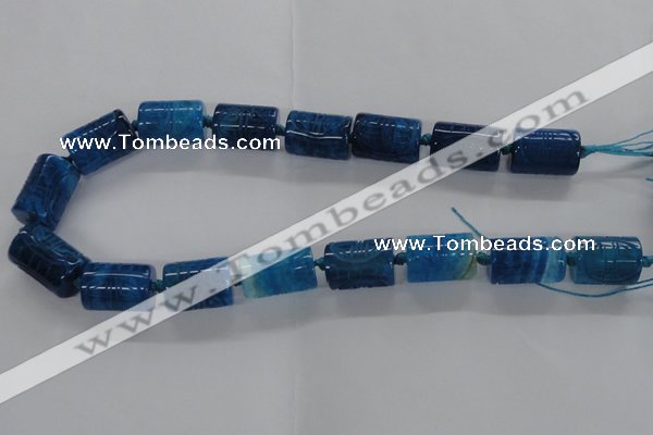 CFG1103 15.5 inches 15*20mm carved tube agate gemstone beads