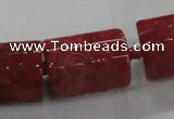 CFG1110 15.5 inches 17*22mm carved tube agate gemstone beads