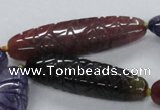 CFG1116 15.5 inches 13*50mm - 13*65mm carved rice agate beads