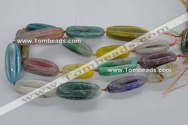 CFG1117 15.5 inches 14*40mm - 14*50mm carved rice agate beads