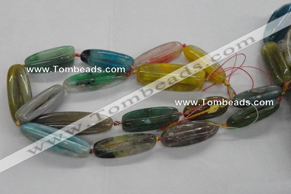 CFG1118 15.5 inches 15*40mm - 15*55mm carved rice agate beads