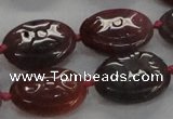 CFG1131 15.5 inches 18*25mm carved oval agate gemstone beads