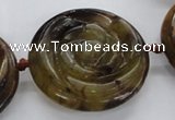 CFG1145 15.5 inches 45mm carved flower flower jade beads