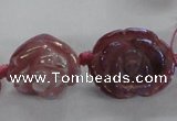 CFG1165 15.5 inches 25mm carved flower plated agate gemstone beads