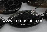 CFG1176 15.5 inches 20*40mm – 25*45mm carved freeform agate beads