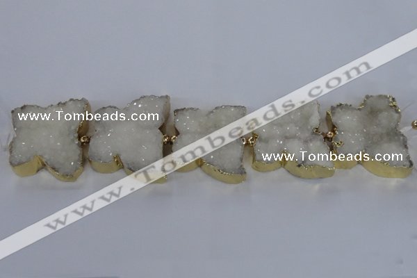 CFG1190 7.5 inches 40*45mm - 45*55mm butterfly druzy agate beads