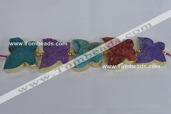 CFG1197 7.5 inches 40*45mm - 45*55mm butterfly druzy agate beads