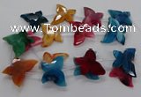 CFG1226 15.5 inches 30*45mm - 35*45mm carved butterfly agate beads