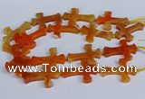 CFG1231 15.5 inches 32*45mm - 35*48mm cross dragon veins agate beads