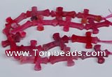 CFG1233 15.5 inches 32*45mm - 35*48mm cross dragon veins agate beads