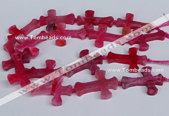 CFG1233 15.5 inches 32*45mm - 35*48mm cross dragon veins agate beads