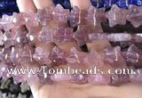 CFG1300 15.5 inches 15mm carved star strawberry quartz beads