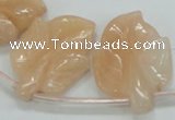 CFG14 15.5 inches 20*26mm carved leaf pink aventurine jade beads