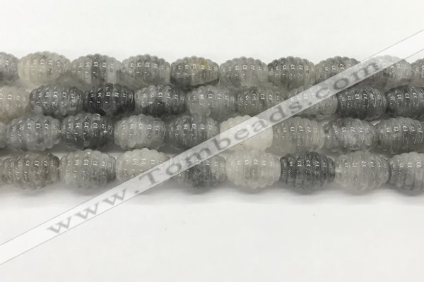 CFG1502 15.5 inches 15*20mm carved rice cloudy quartz beads