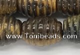 CFG1508 15.5 inches 15*20mm carved rice tiger eye beads